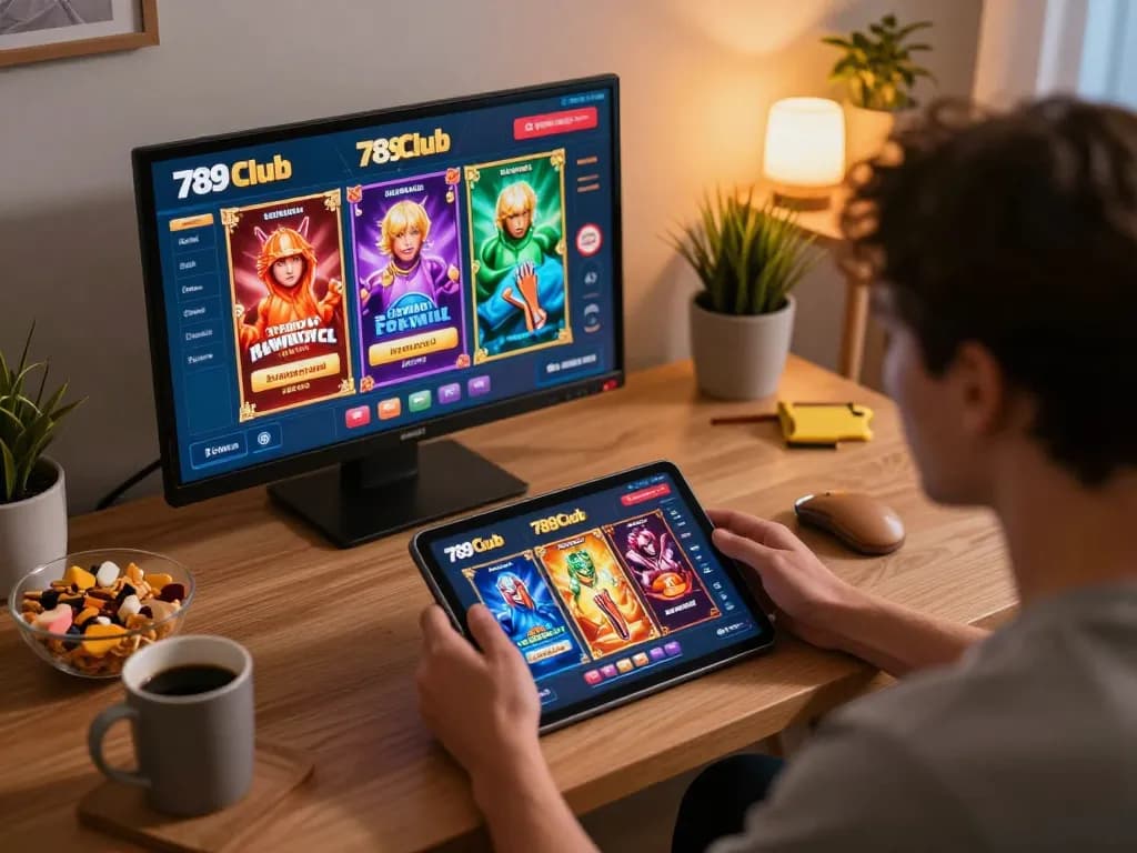 Engaging online gameplay on 789 club tablet interface showcasing casino games and strategies