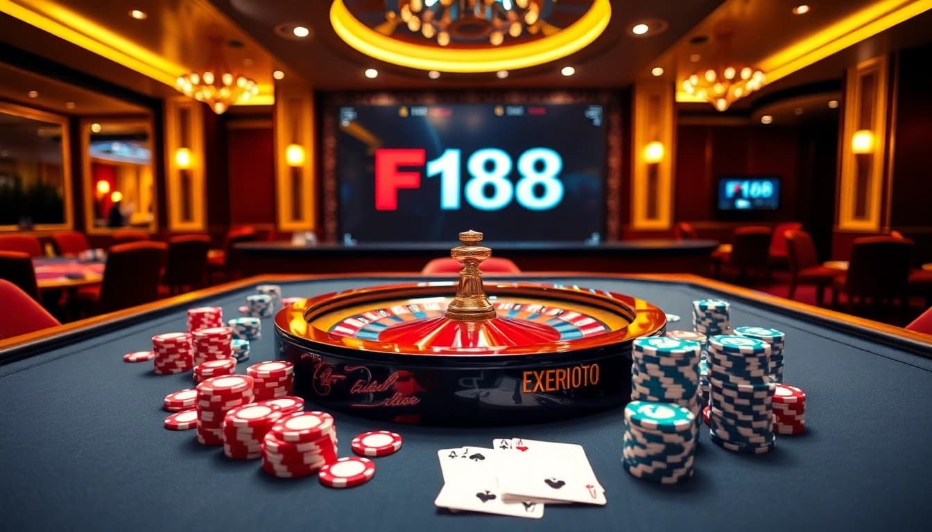 F168 provides exhilarating gambling experiences with casino tables and poker chips.