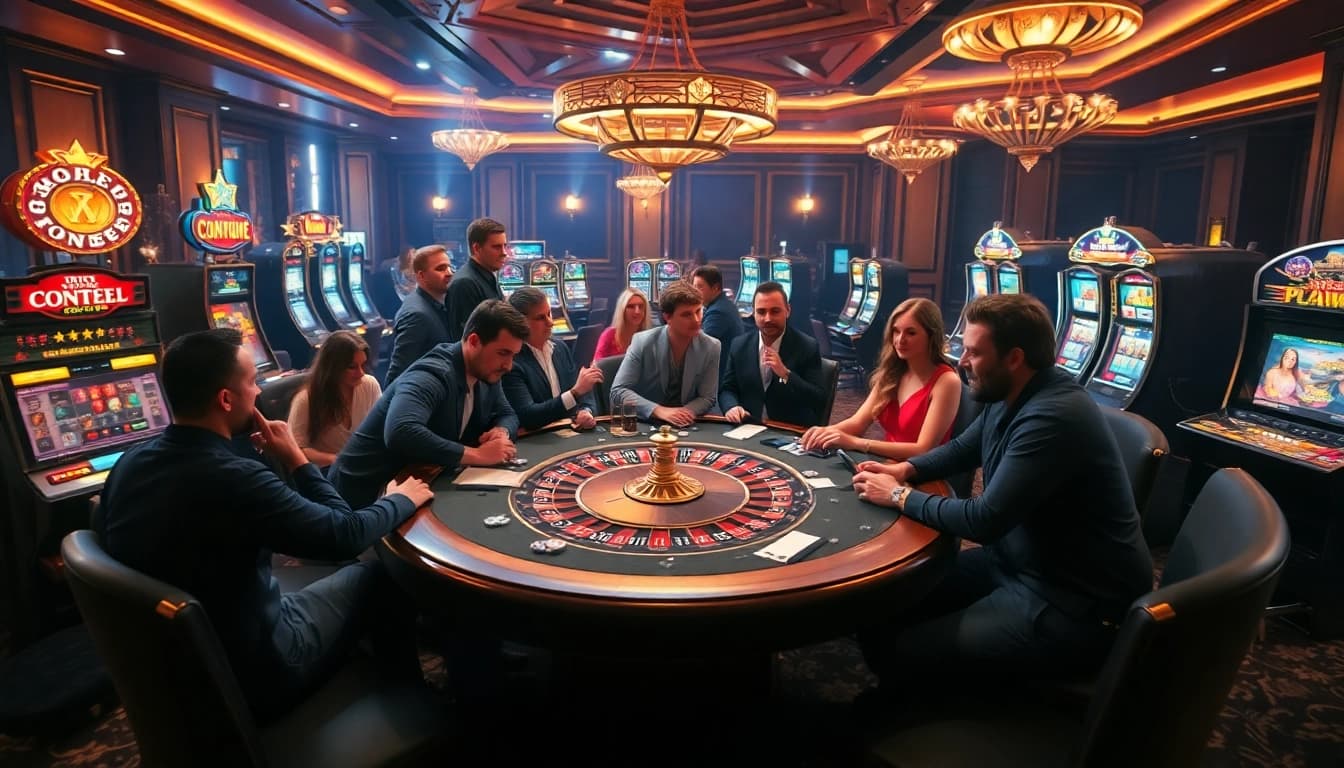 Experience thrilling wins at SODO66, featuring a luxury casino gaming scene with poker tables and roulette.