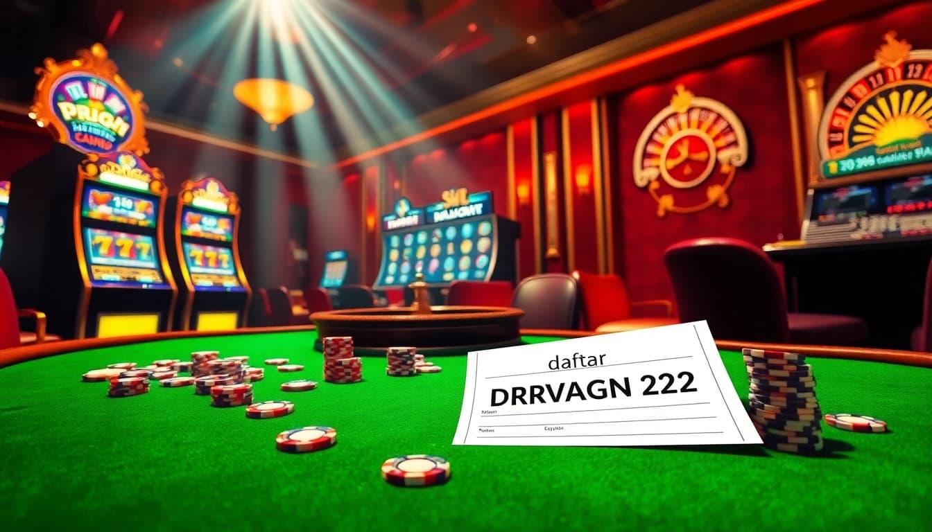 A joyful player celebrating a win at the casino, promoting daftar DRAGON222 for easy online gambling.