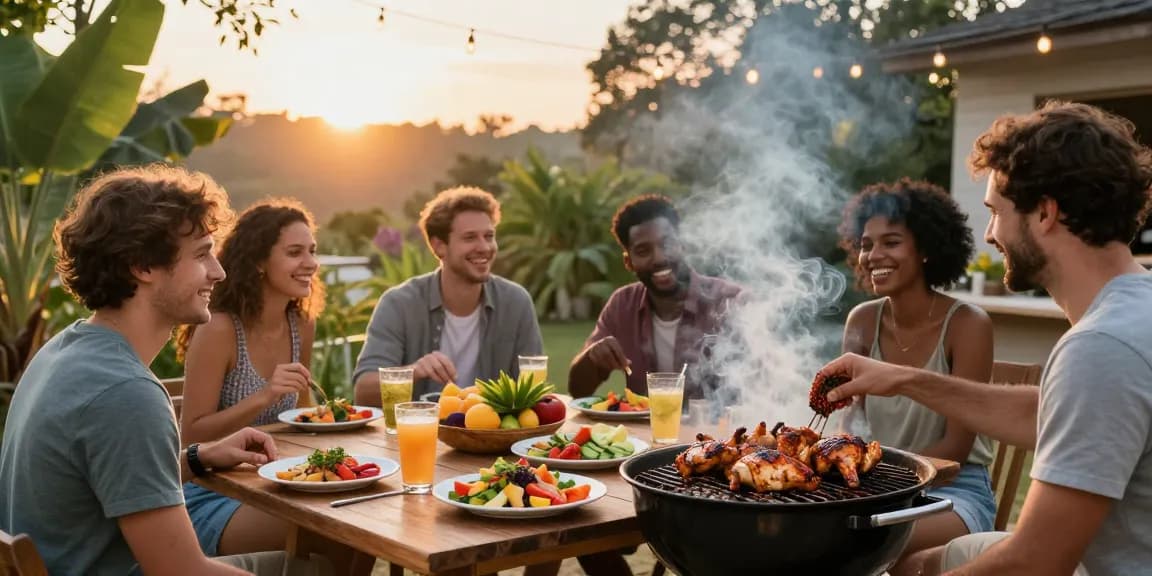 Delicious grilled chicken by rokok88 in a vibrant BBQ setting.