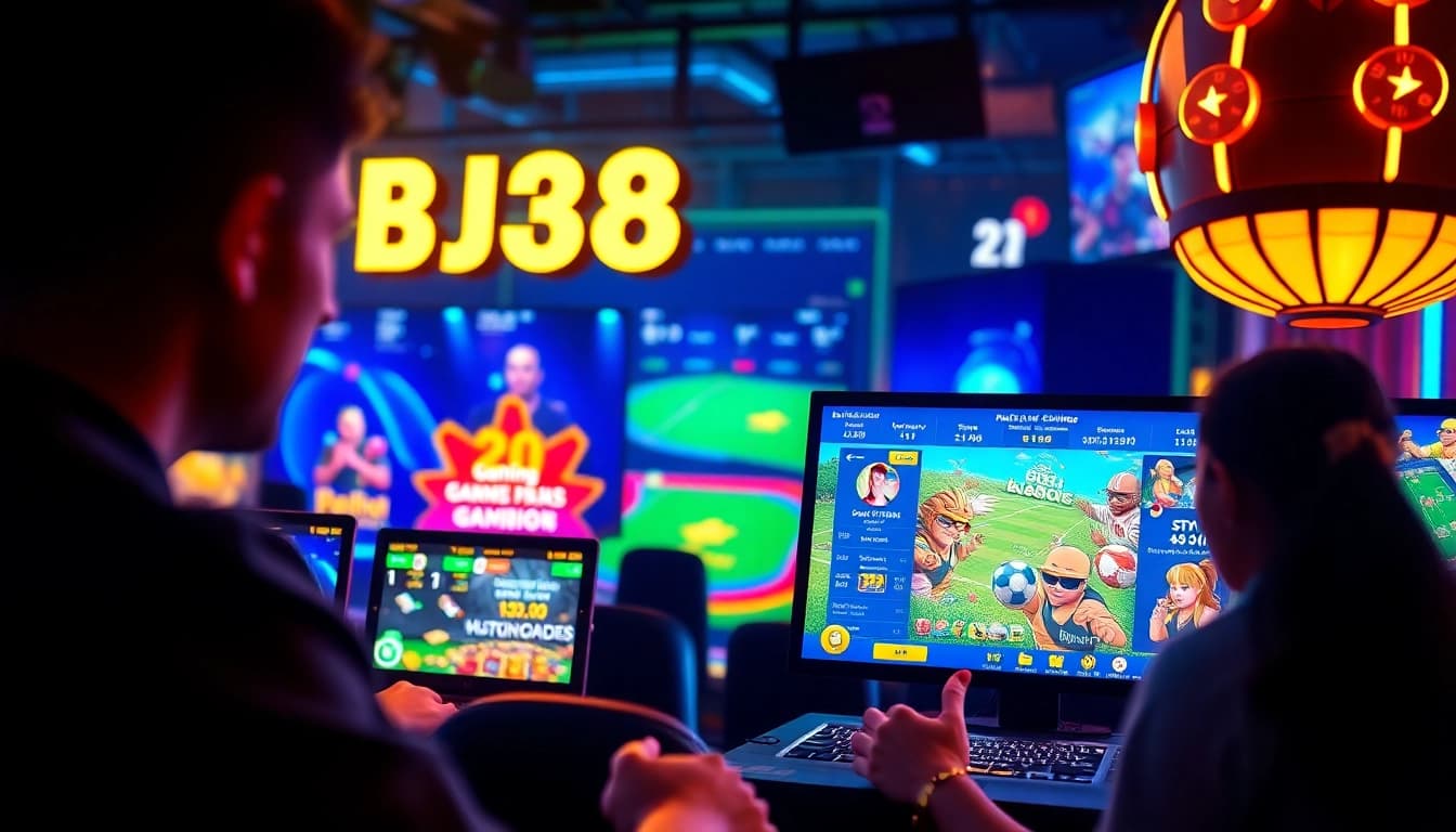 Engaging visual of BJ38 online gaming platform showcasing exciting games and user engagement.