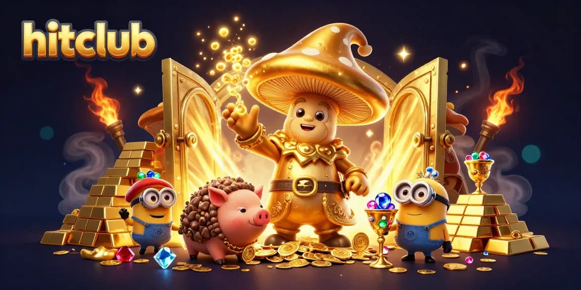 Experience adventures at hitclub with wizards, treasure, and jackpot excitement in vibrant illustration.