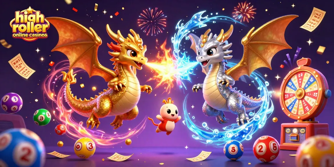 Experience the excitement of high roller online casinos with dynamic dragons and vibrant game elements.