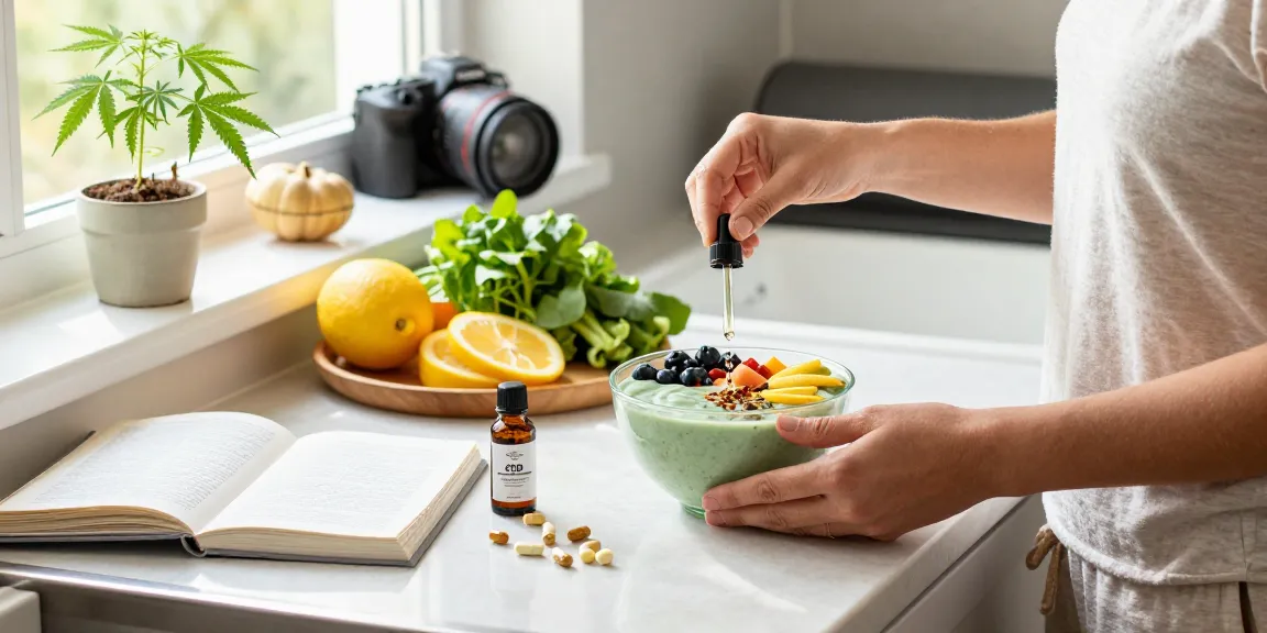 Order weed online with quality CBD oil and natural wellness ingredients in a bright, inviting kitchen.
