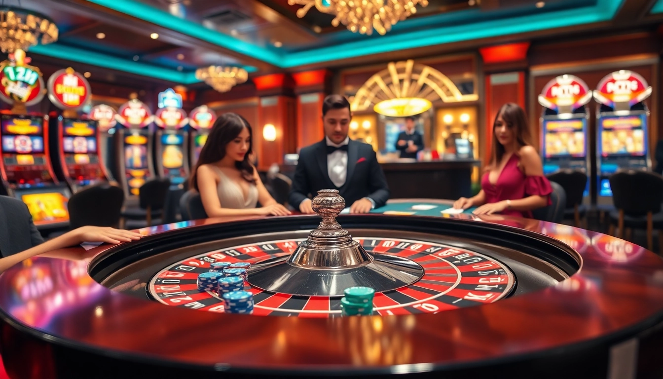 Gambling excitement at the roulette table highlights https://www.6l777.org/ with vibrant chips and cards.