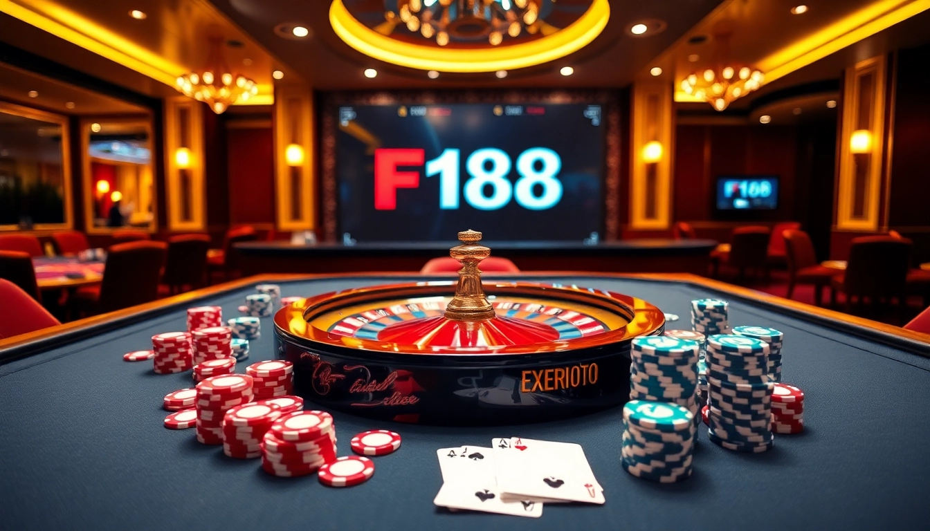 F168 provides exhilarating gambling experiences with casino tables and poker chips.