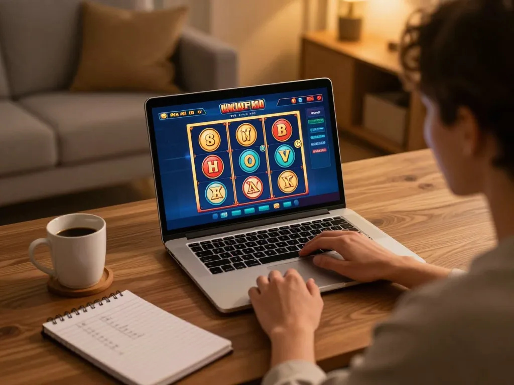 Enjoying online gaming at 99win with a cozy laptop setup, showcasing strategic betting.