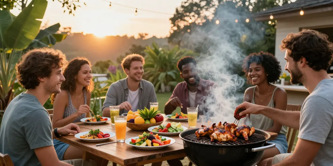 Delicious grilled chicken by rokok88 in a vibrant BBQ setting.