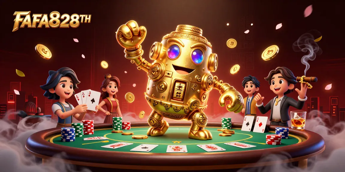Engage with FAFA828TH's thrilling action at a poker table with visuals that captivate the audience.