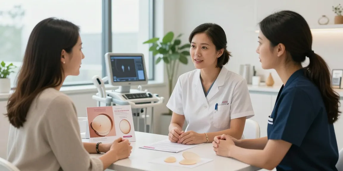 Consultation for breast implants Toronto with surgeon and patient in a modern clinic.