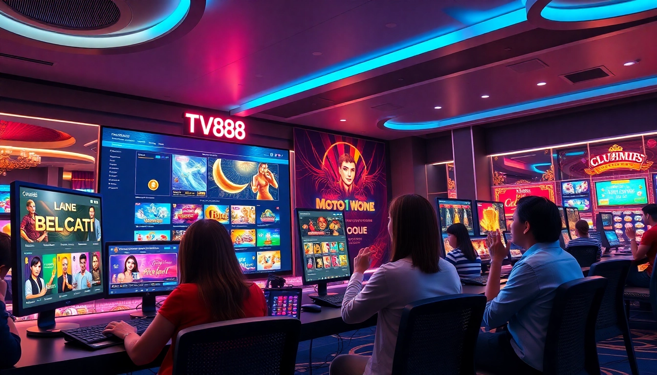 TV88 online casino interface showcasing diverse game options and vibrant design.