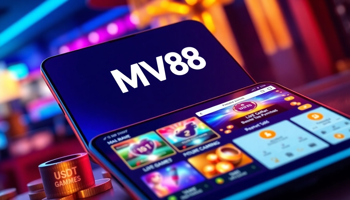MV88 online gambling platform interface showcasing secure USDT transactions and user-friendly design.