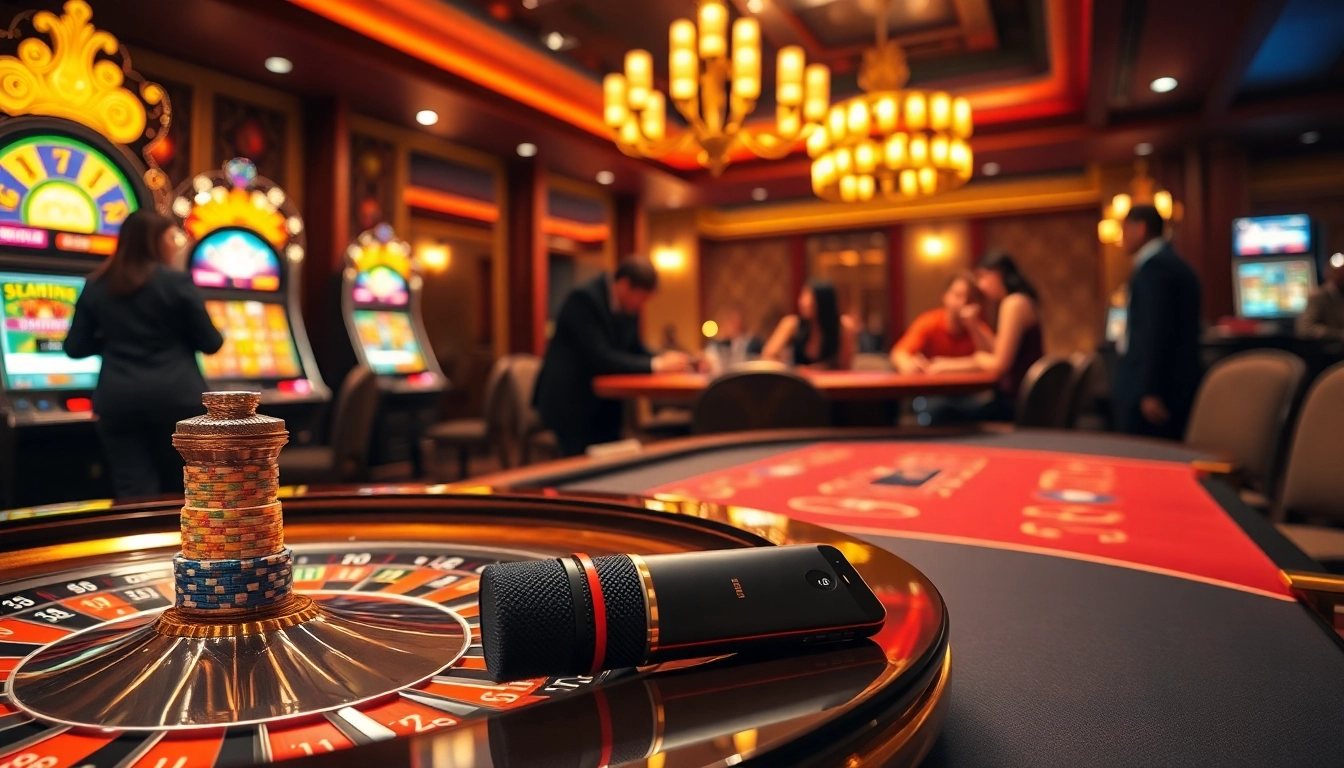 Players engage thrillingly at a casino table while the MV88 microphone captures the excitement.