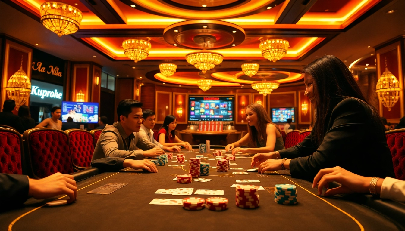 Experience excitement at a kuwin vip poker table with high-stakes chips and casino atmosphere.
