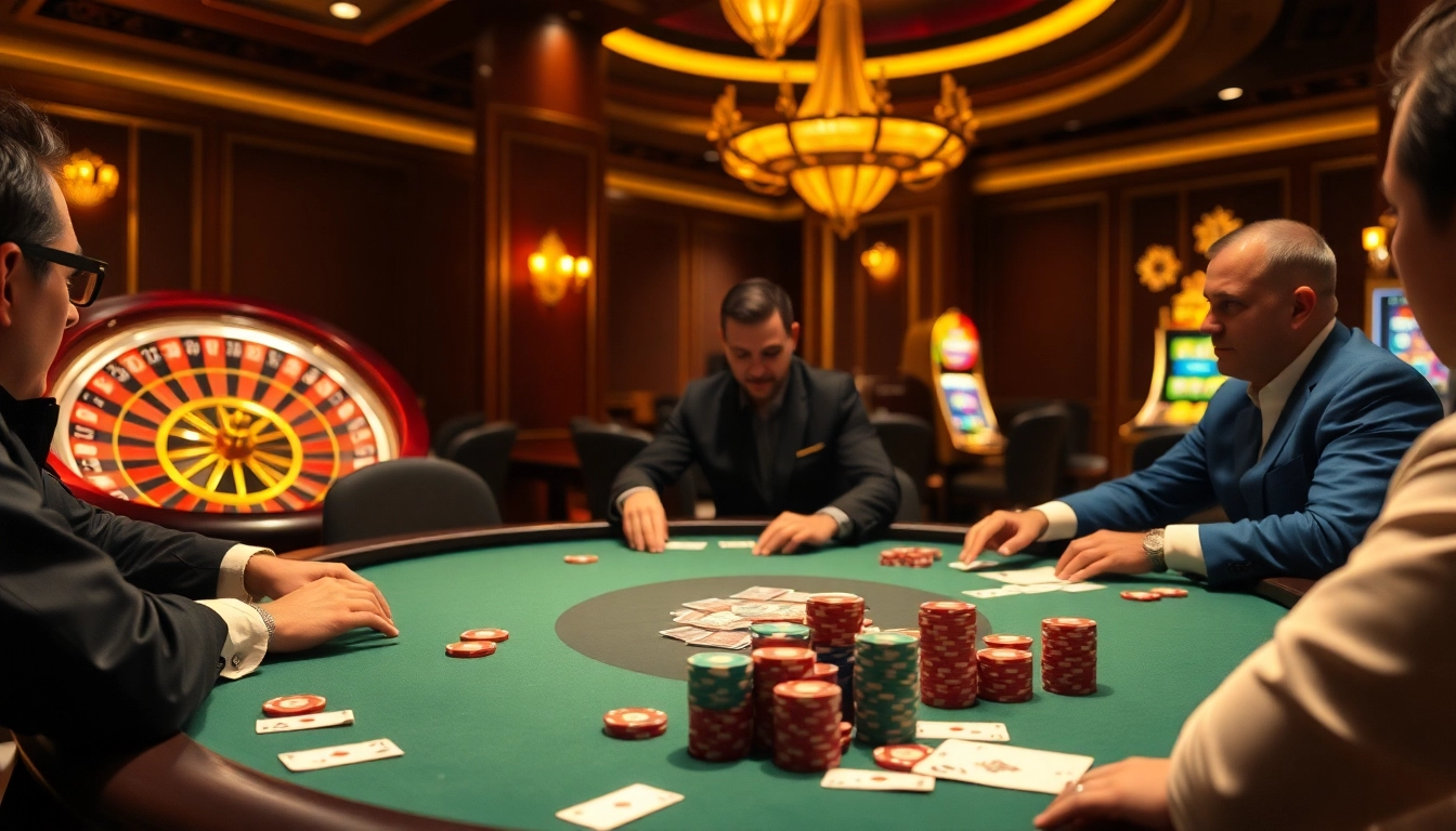 Experience high-stakes poker action at a luxurious casino featuring lc 88 themed decor.