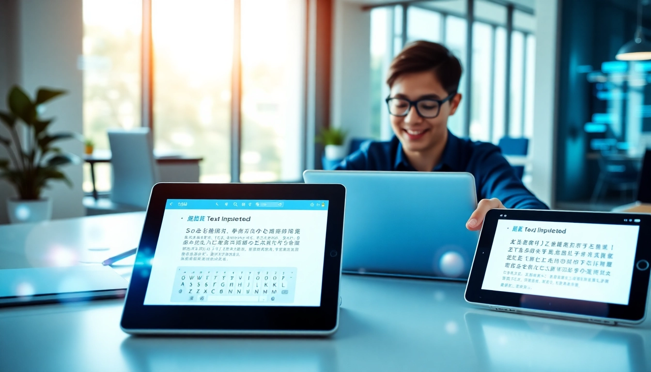 Sogou输入法 enhances typing efficiency across devices in a modern workspace.