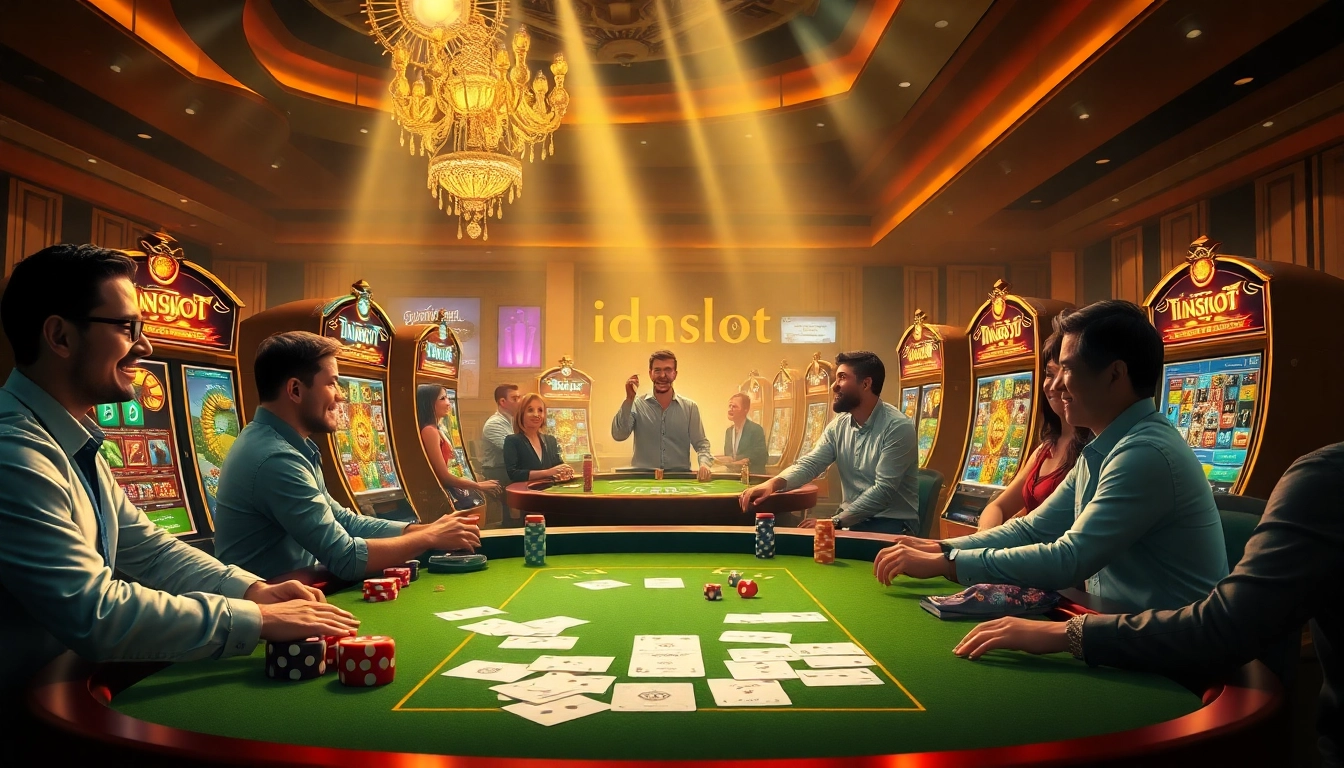 Experience the thrill of Idnslot with vibrant slot machines and lively poker action.
