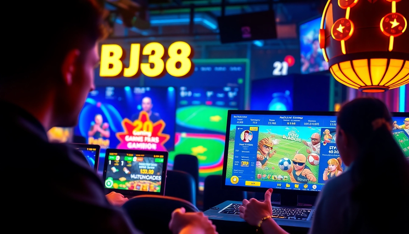 Engaging visual of BJ38 online gaming platform showcasing exciting games and user engagement.