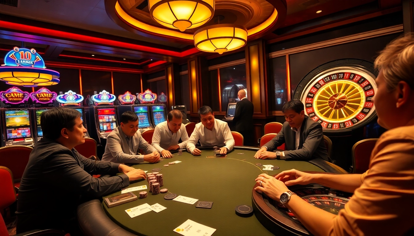 Experience the excitement of game vmax at a high-stakes poker table in a luxurious casino.